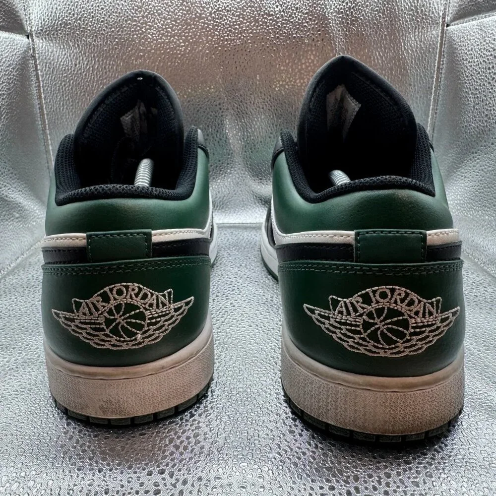 Size 11.5 Jordan 1‎ Low Mens Green Toe Low Top Lace-Up Sneakers 553558-371